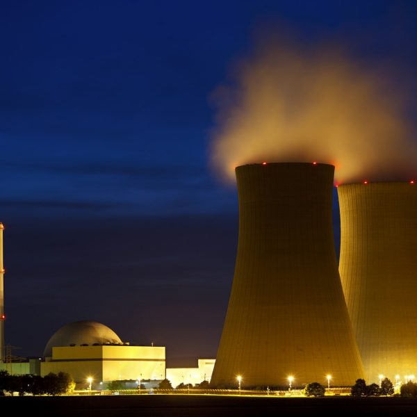Nuclear Power Station At Night